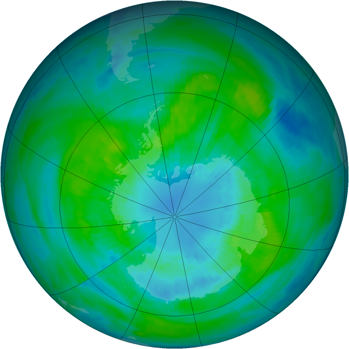 Antarctic ozone map for 02 April 1982